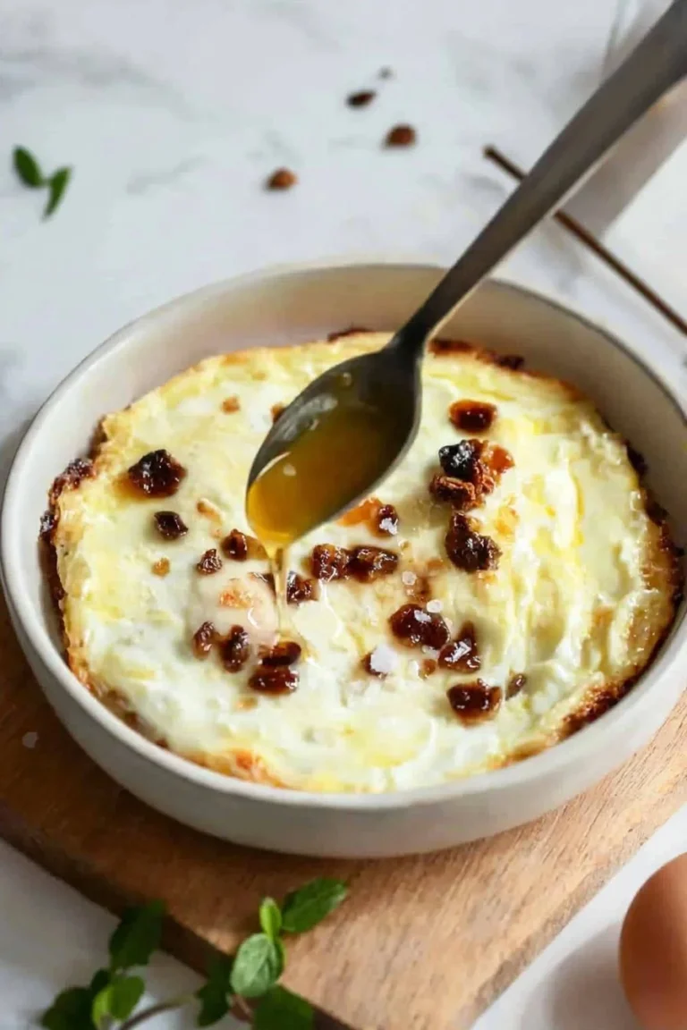Gebackener griechischer Joghurt mit frischen Früchten und Honig