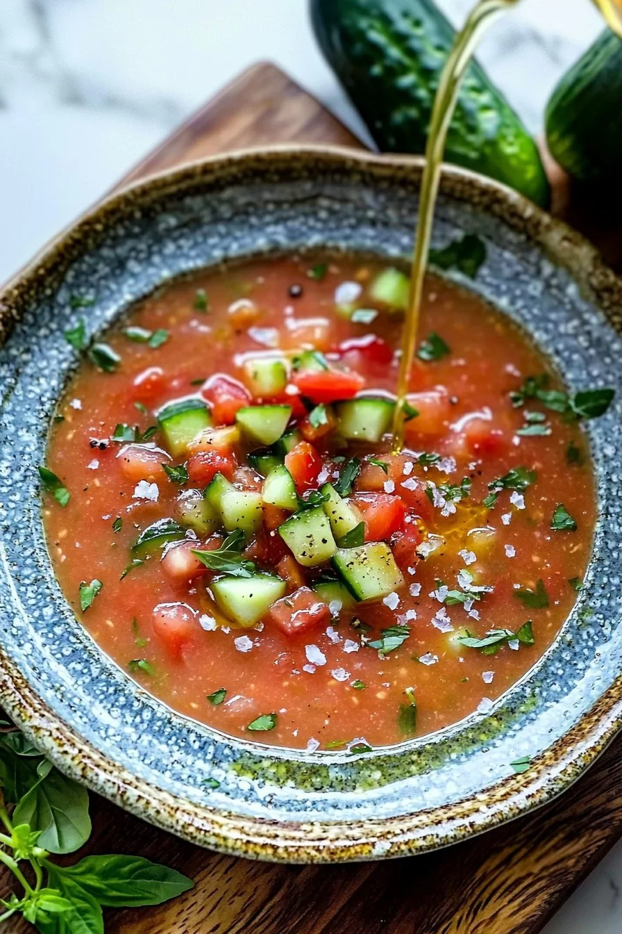Gekühlte Gartenfrische Gazpacho-Suppe