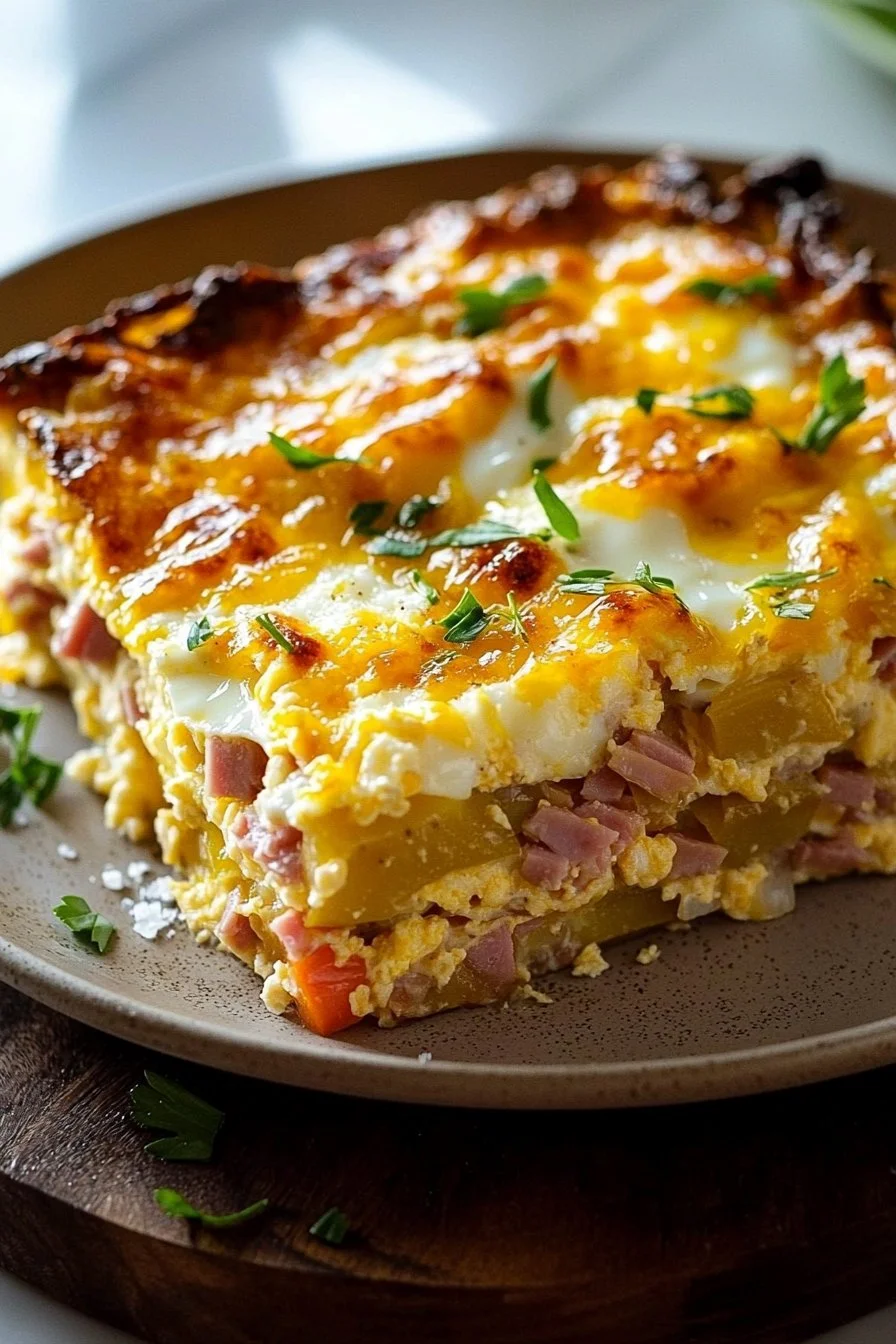 Geladene Frühstücksauflauf
