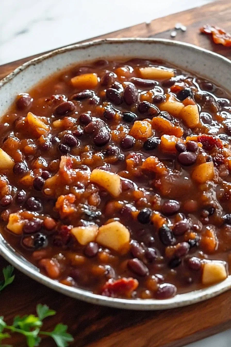 Geräucherte Apfelkuchen-Bohnen
