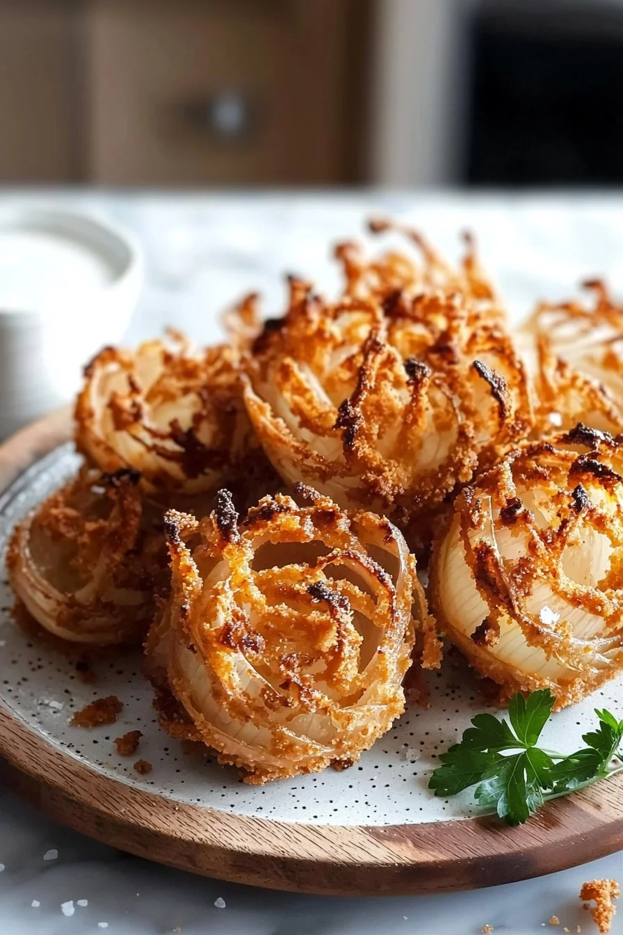 Gesunde Mini-Luftfritteuse blühende Zwiebeln