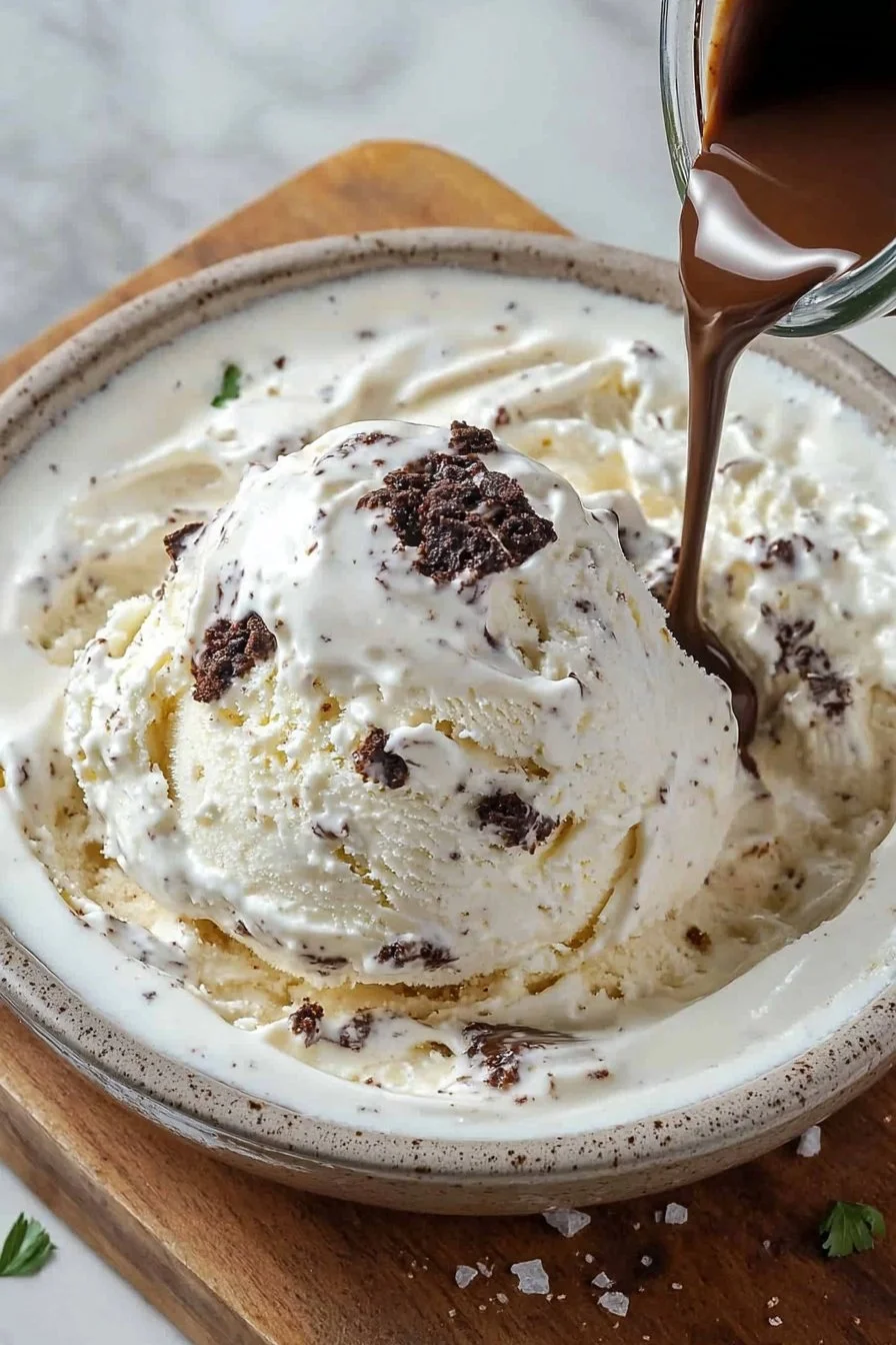 Hausgemachter Cookies and Cream Blizzard mit Schokoladenkeksen und Sahne