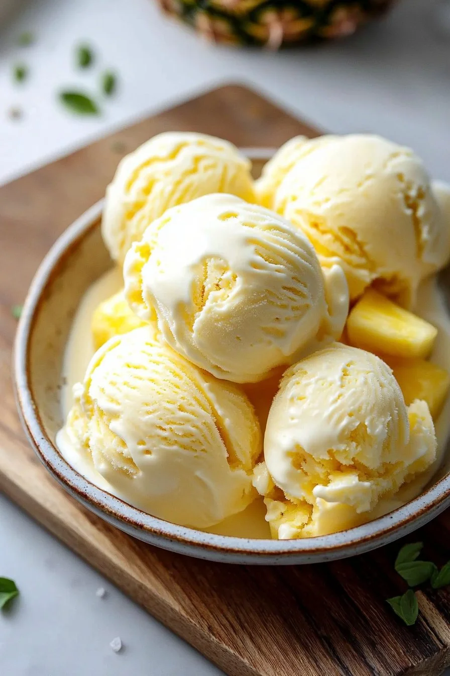 Hausgemachtes frisches Ananas-Eis