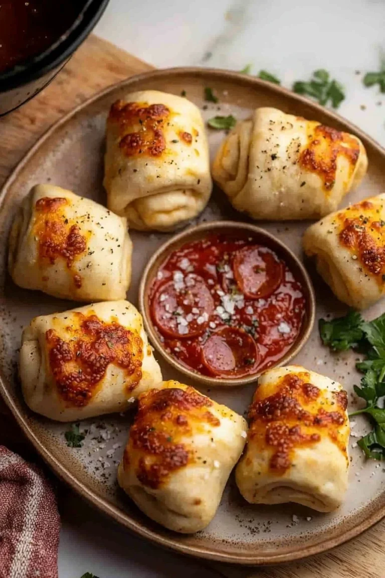 Heißluftfritteuse Pizza Rollen mit knuspriger Kruste und leckerem Belag
