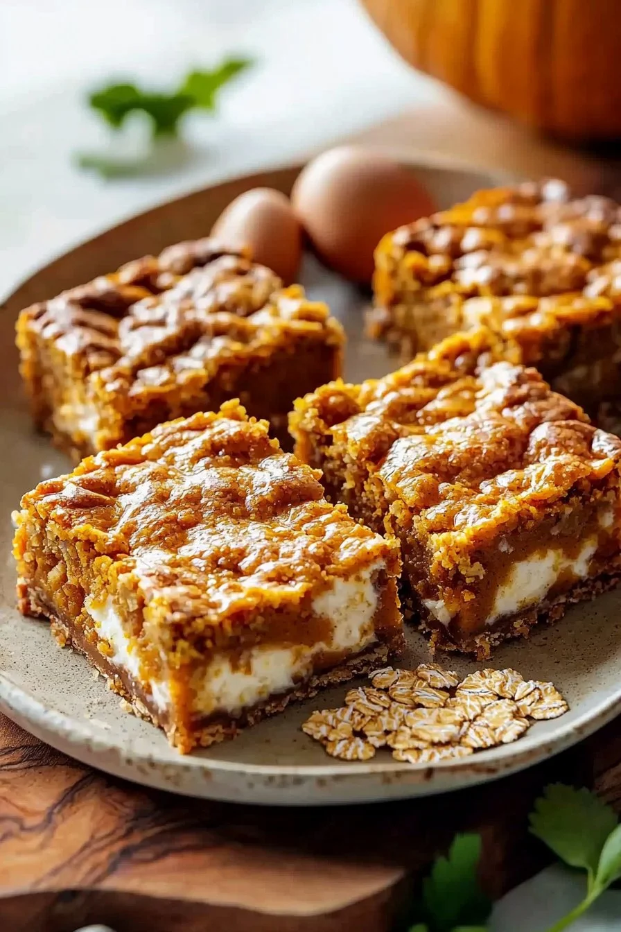 Hohe Protein Quark-Kürbis-Pie-Riegel