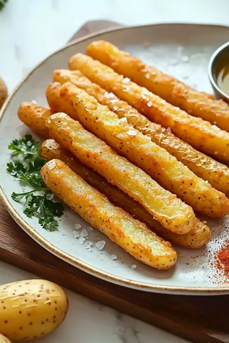 Leckere Selbstgemachte Kartoffel-Finger-Sticks auf einem Teller serviert