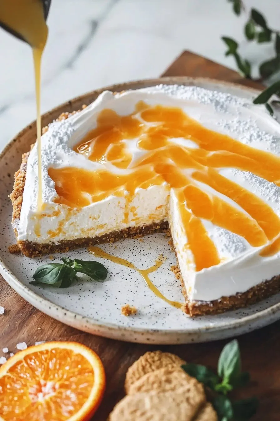 Keine-Bake Orange Creamsicle Käsekuchen