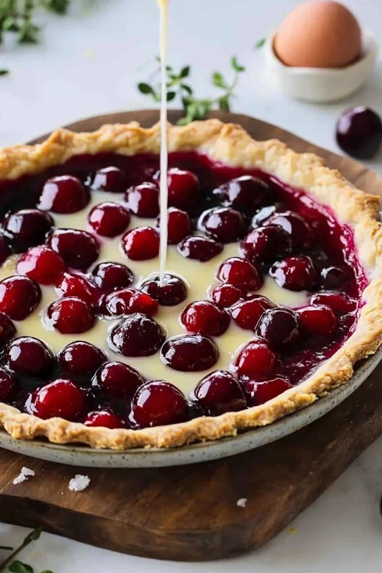 Leckere Kirsch-Tarte mit frischen Kirschen und zarter Teigbasis