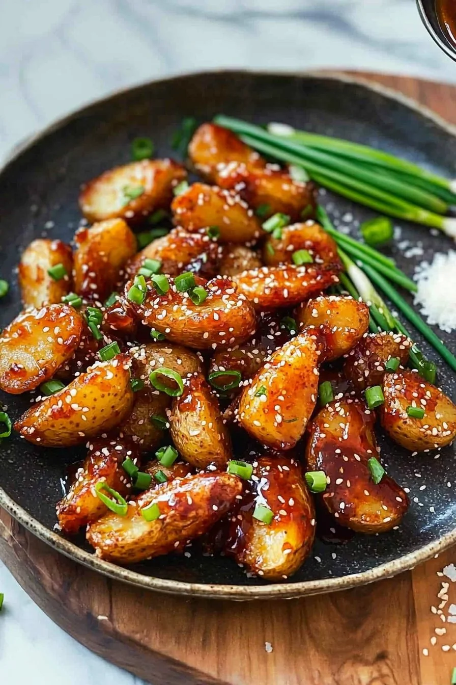 Knusprige Honig-Chili-Kartoffeln mit einer köstlichen süß-scharfen Glasur