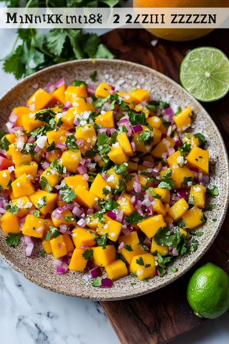 Schüssel mit Mango Pico de Gallo, einem erfrischenden mexikanischen Salsa-Rezept.