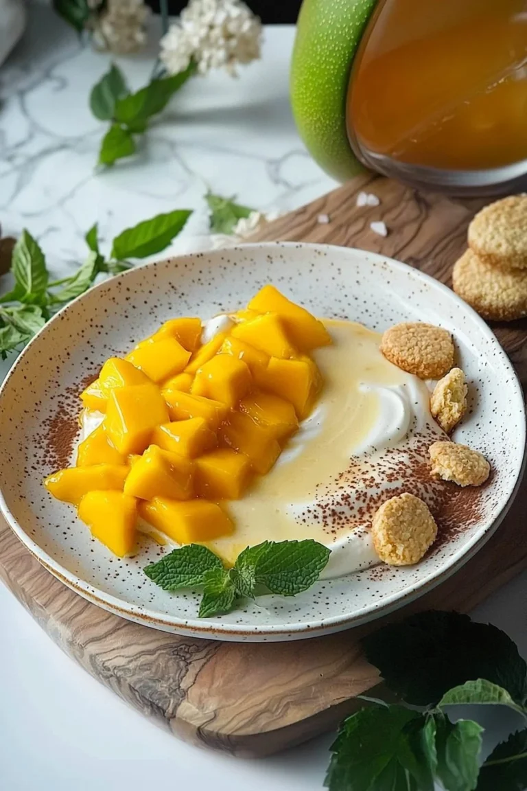 Leckeres Mango-Tiramisu in einer eleganten Präsentation