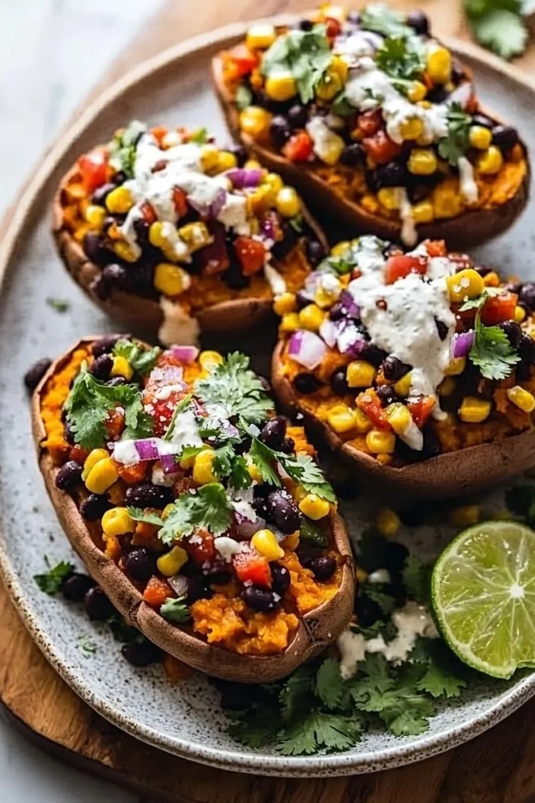 Mexikanische gefüllte Süßkartoffeln mit gesunden Zutaten