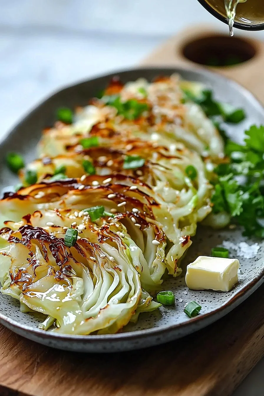 Schüssel mit Miso Butter Kohl, lecker gewürzt und serviert