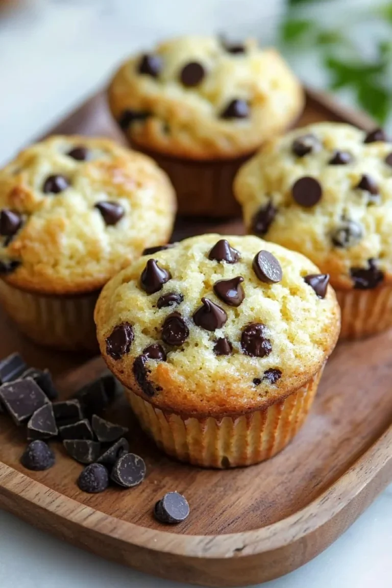 Frische Orange Muffins mit Schokoladenstückchen auf einem Teller