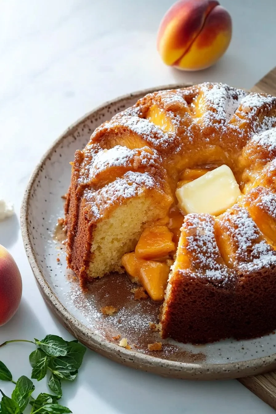 Pfirsich-Cobbler-Pfundkuchen