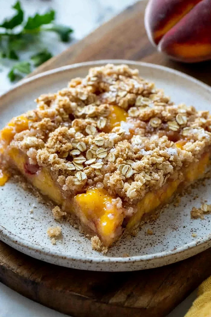 Pfirsich-Crumble-Riegel