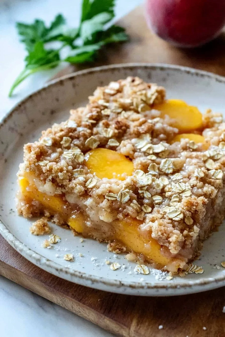 Pfirsich-Crumble-Riegel