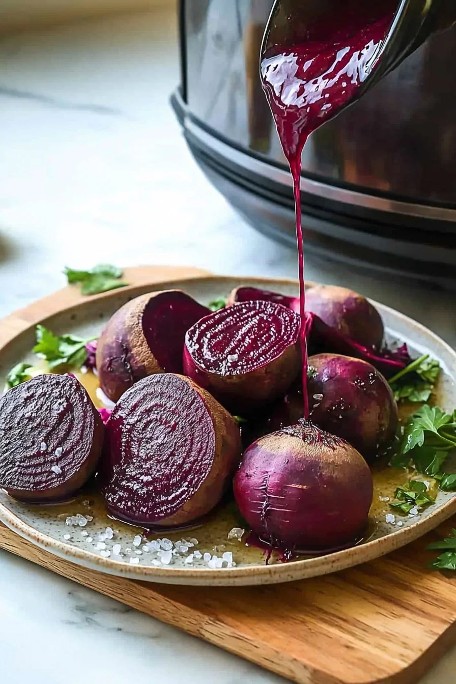 Rote Bete im Instant Pot zubereitet mit Gewürzen und Kräutern