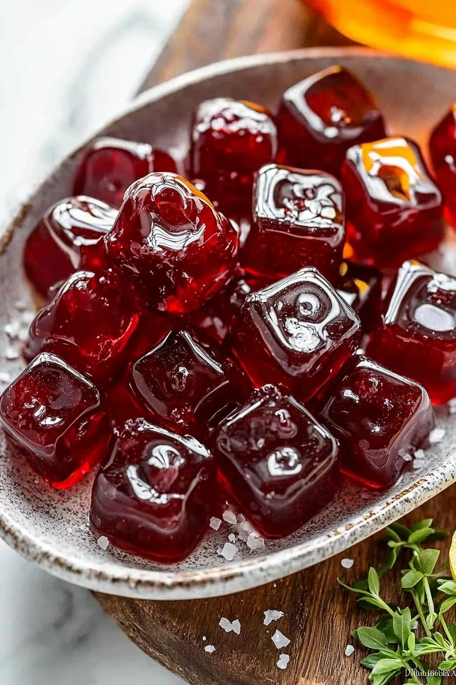 Sauer-Kirsch-Gummis in einer bunten Schale mit fruchtigem Geschmack
