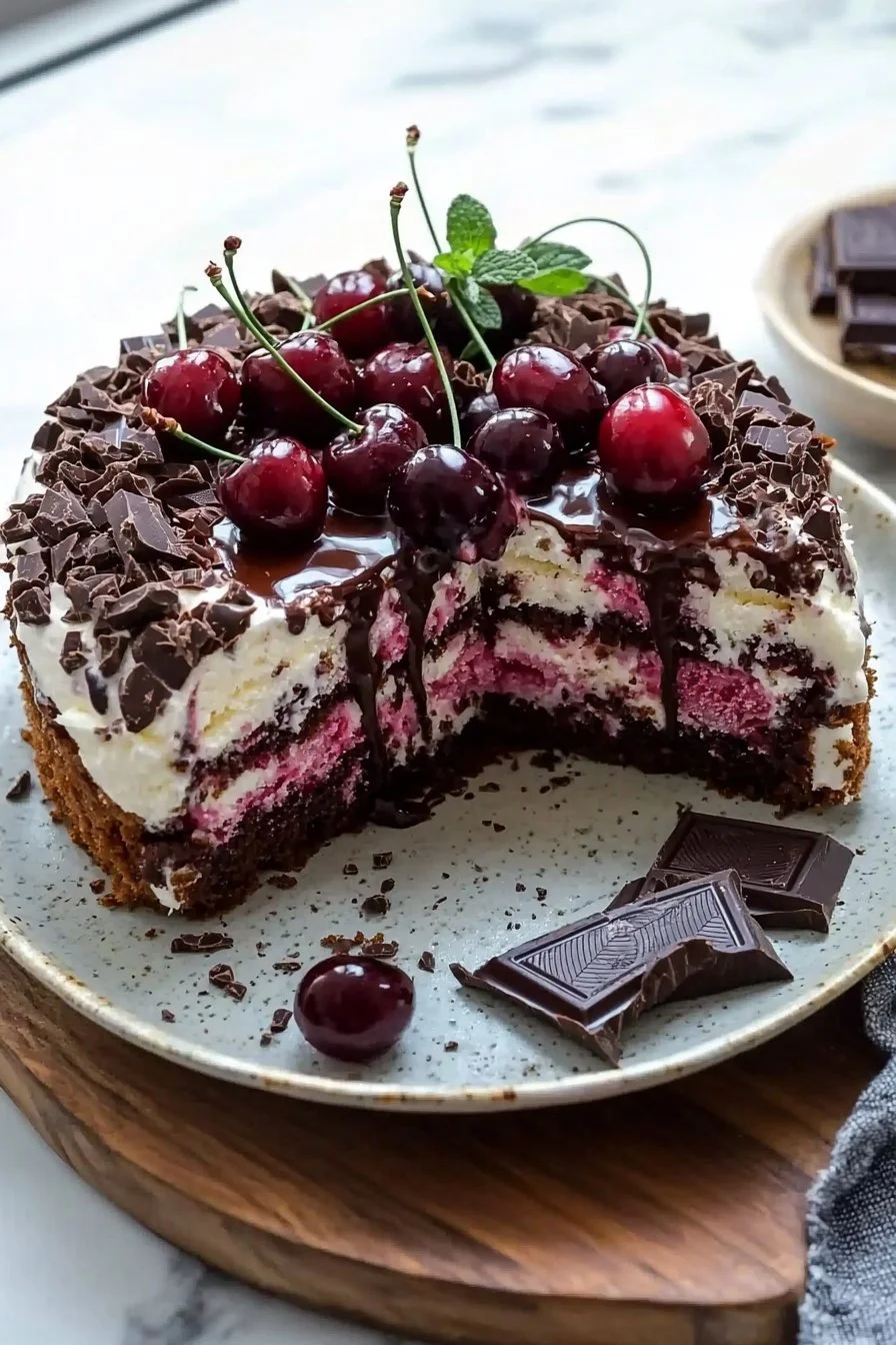 Schokoladen-Kirsch-Eisbeeren-Kuchen
