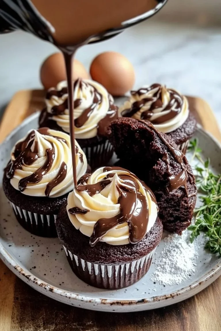 Delizierte Schokoladenkaffee-Creme-Cupcakes auf einem festlichen Tisch