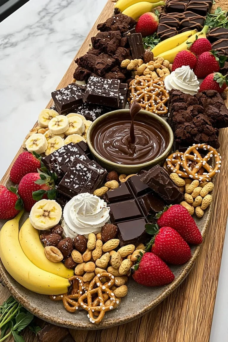 Schokoladenliebhaber Dessertteller mit verschiedenen köstlichen Schokoladendesserts.