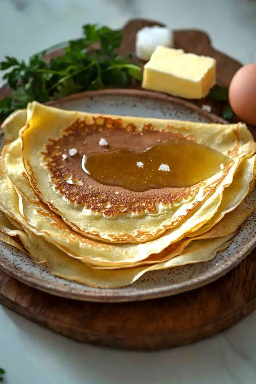 Süße Crêpes mit verschiedenen leckeren Füllungen auf einem Teller