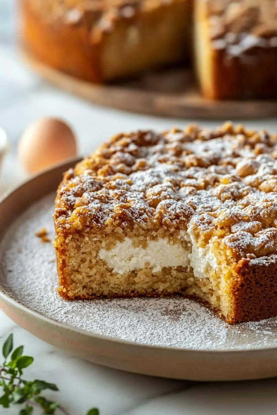 Süßer Ricotta-Kaffeekuchen mit cremiger Füllung und Kaffeearoma