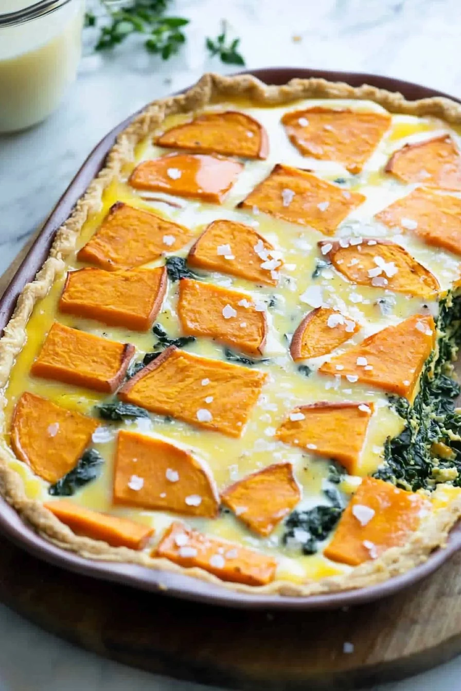 Süßkartoffel-Spinat-Quiche