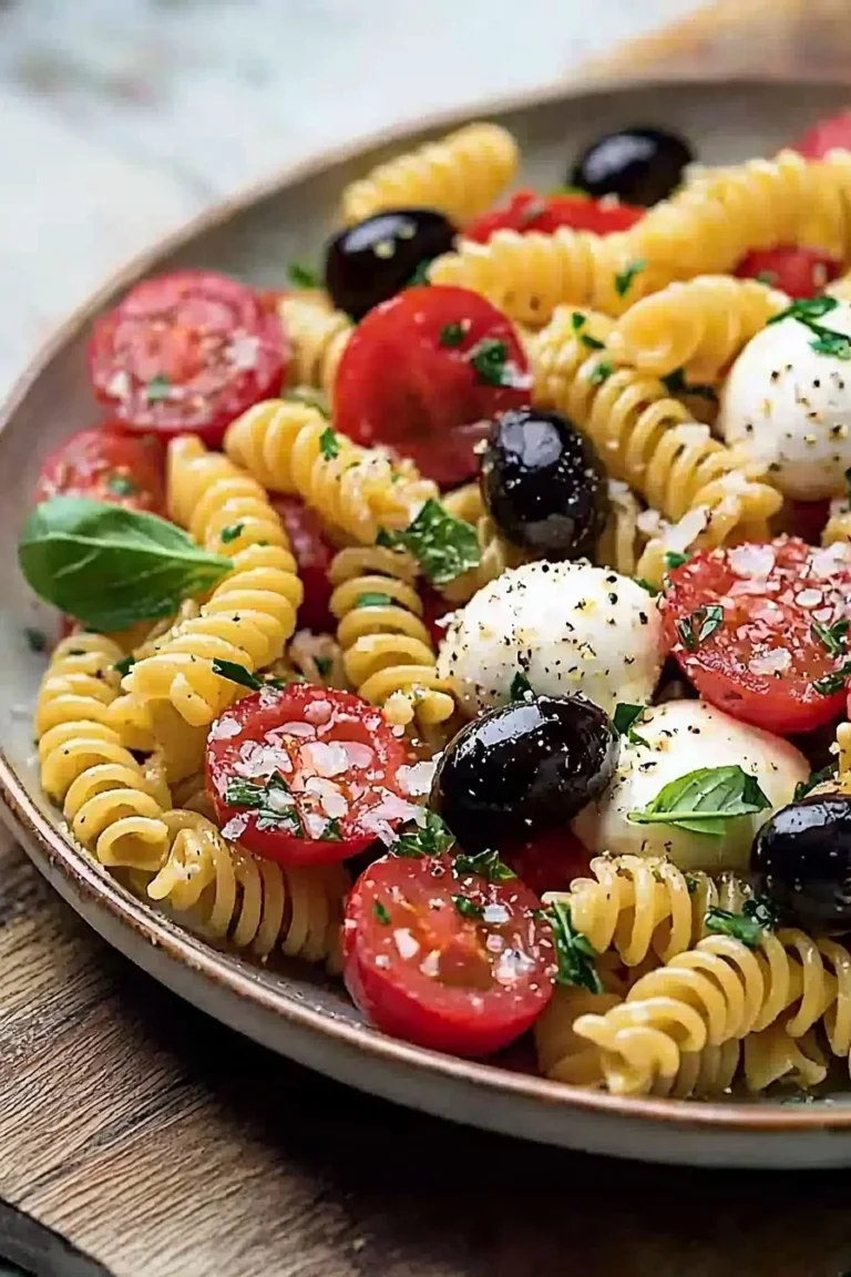 Italienischer Nudelsalat mit frischen Zutaten und einer würzigen Sauce