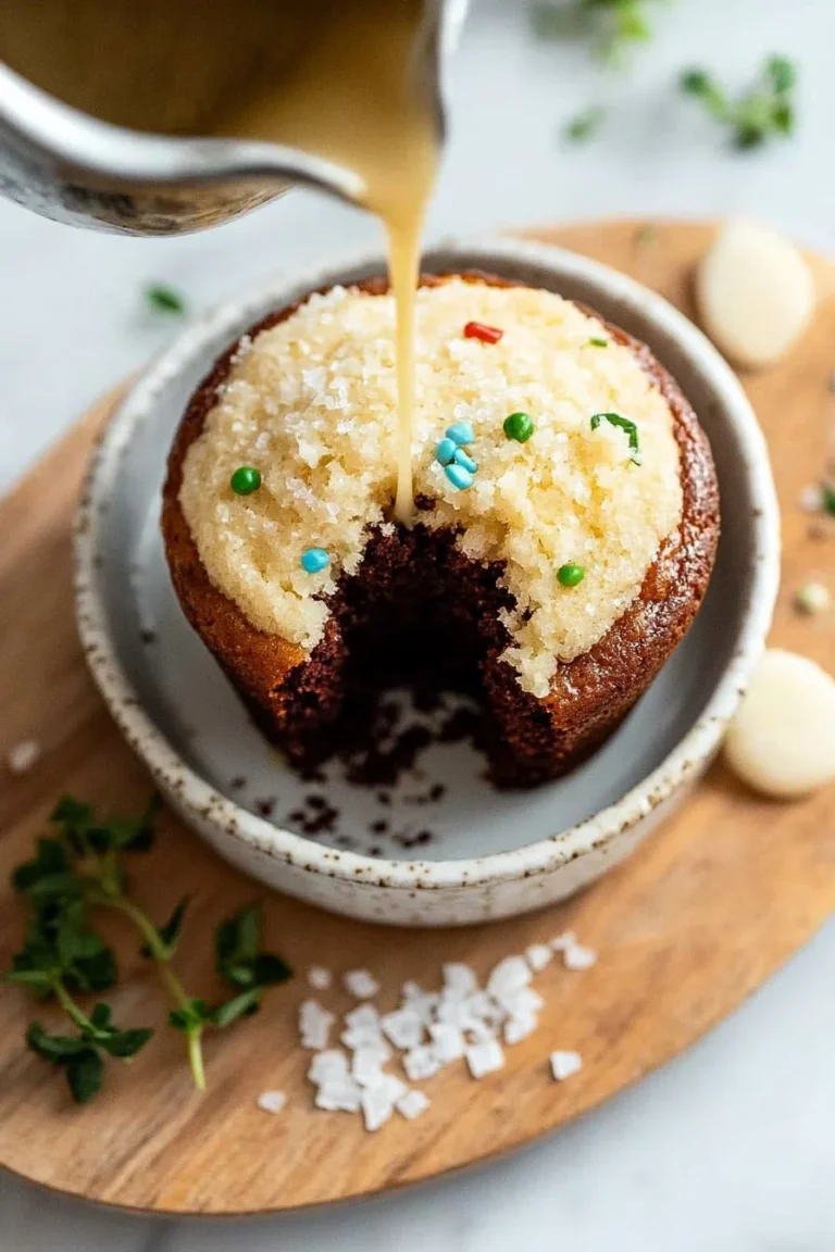 Ein köstlicher Vanille Tasse Kuchen auf einem elegant gedeckten Tisch