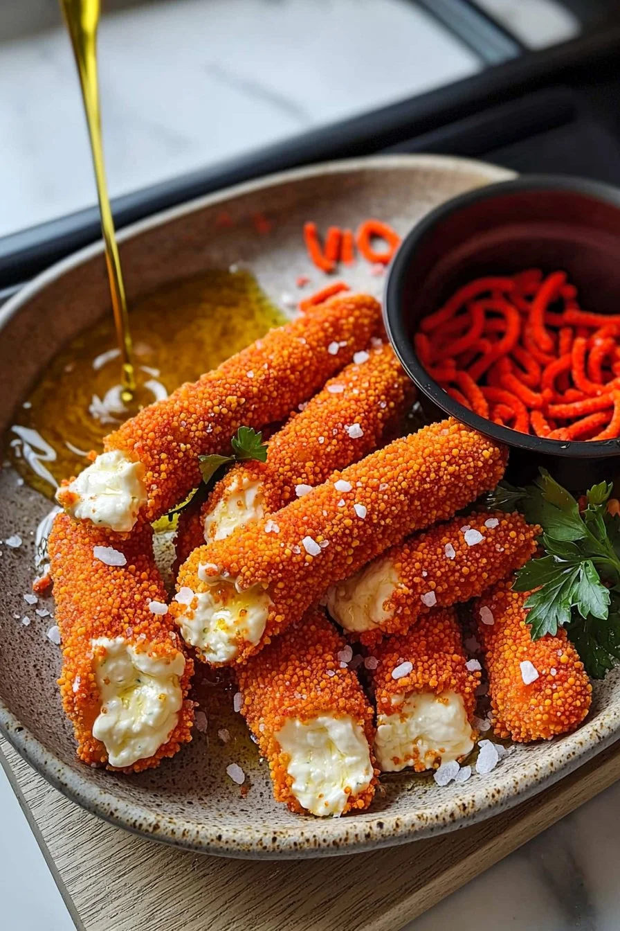 Würzige knusprige Mozzarella-Sticks
