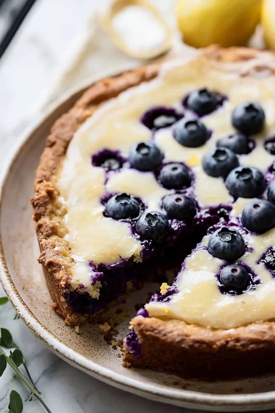 Zitronen-Blaubeer-Torte