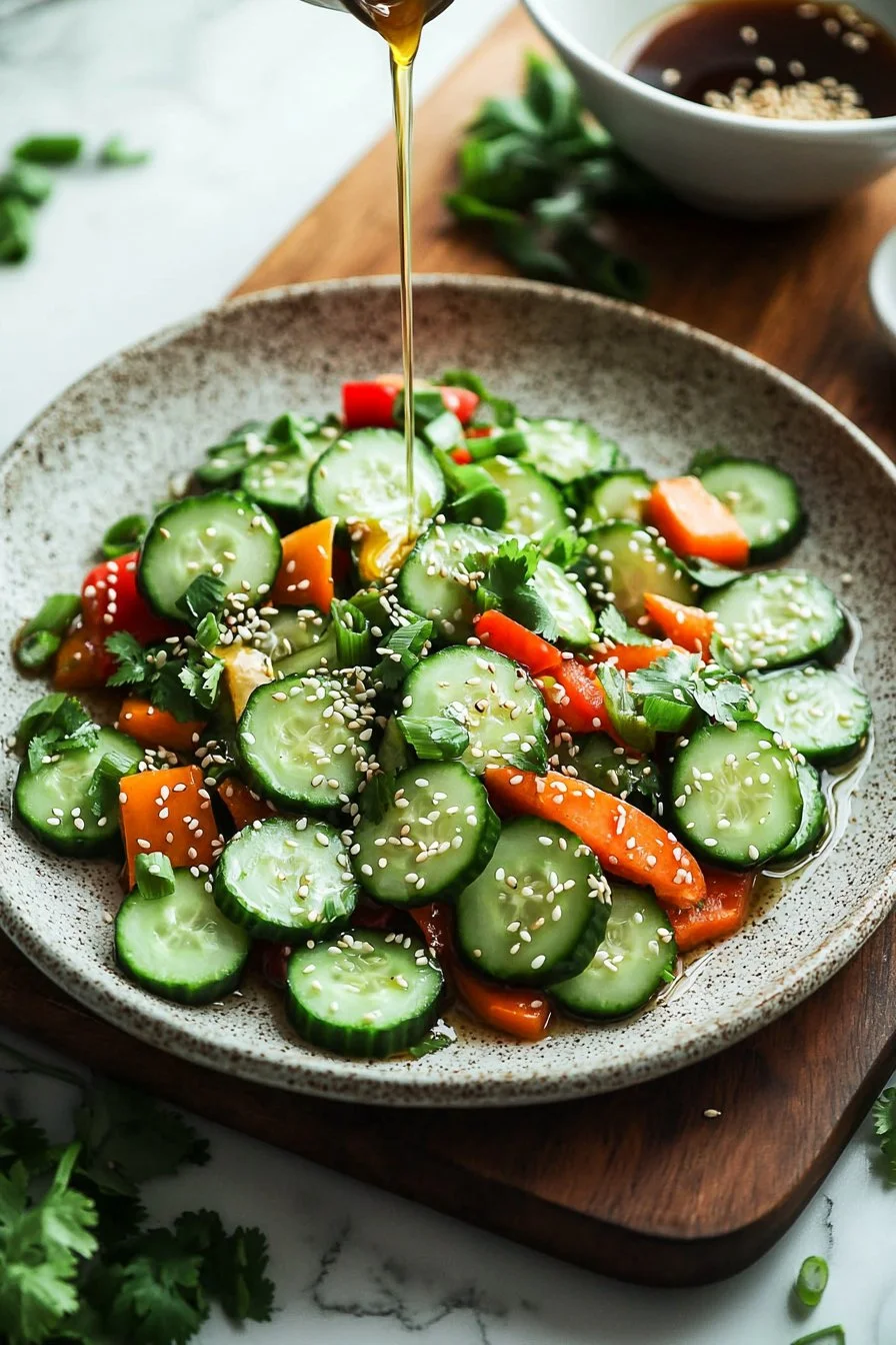 Asiatischer Gurkensalat Meal Prep mit frischen Gemüsesorten