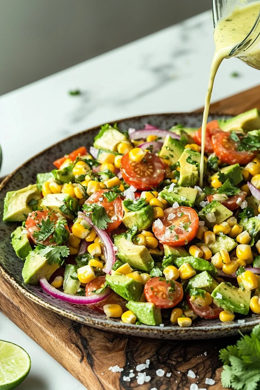 Frischer Avocado-Mais-Salat mit gesunden Zutaten