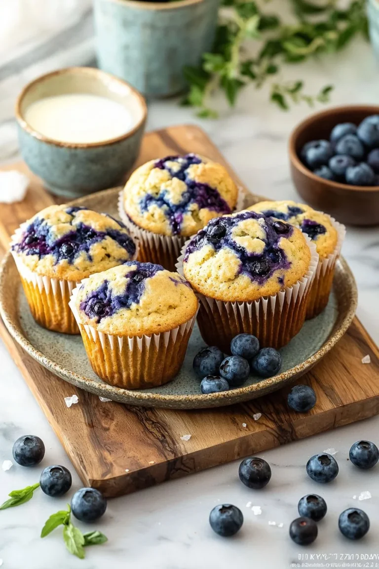 Frisch gebackene Blaubeermuffins im Bäckerei-Style