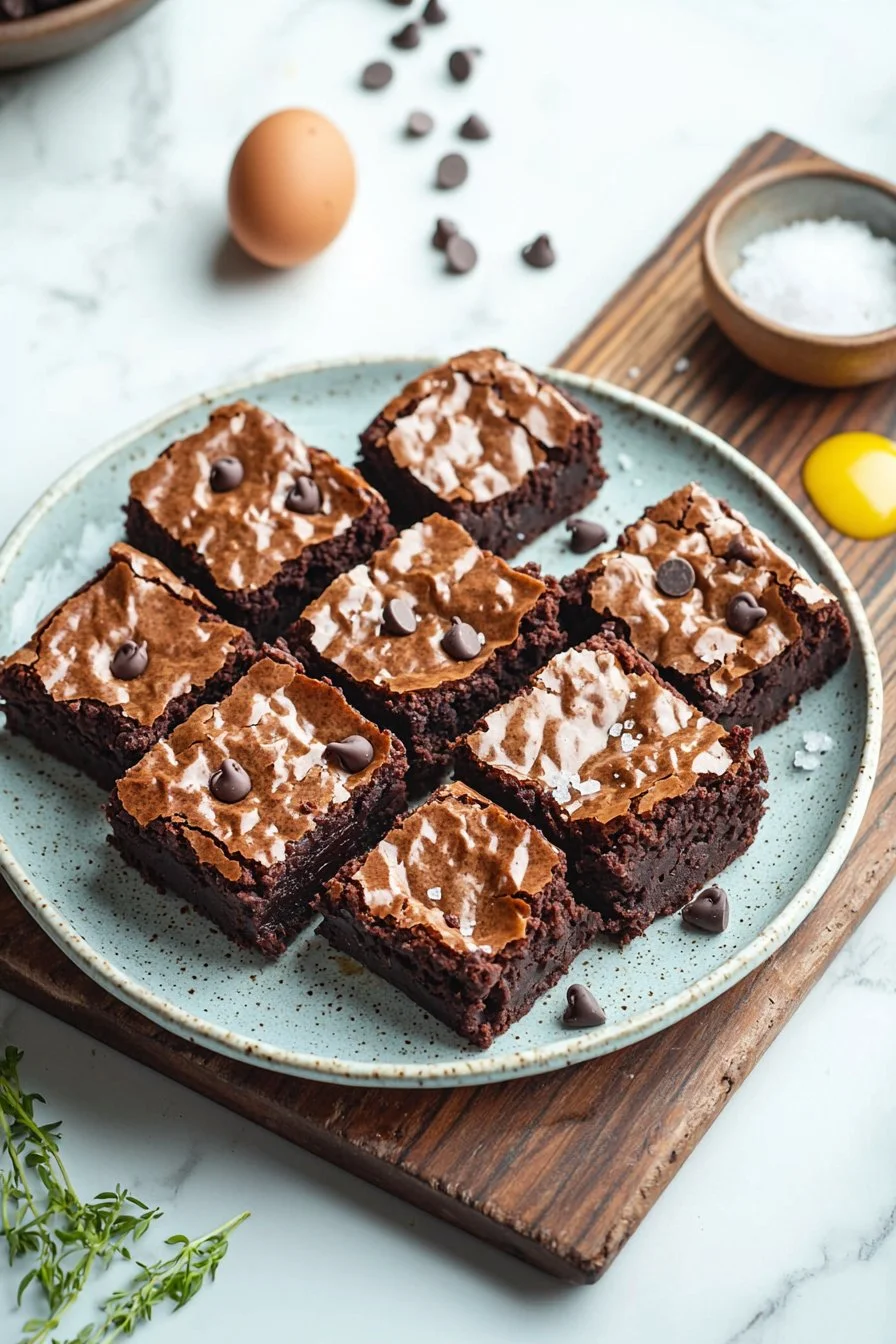 Köstliche Braune Butter Brookies auf einem Teller serviert
