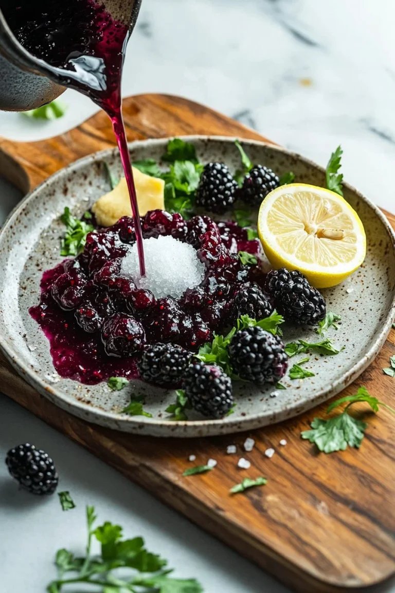 Brombeer-Fixierung Marmelade mit frischen Brombeeren