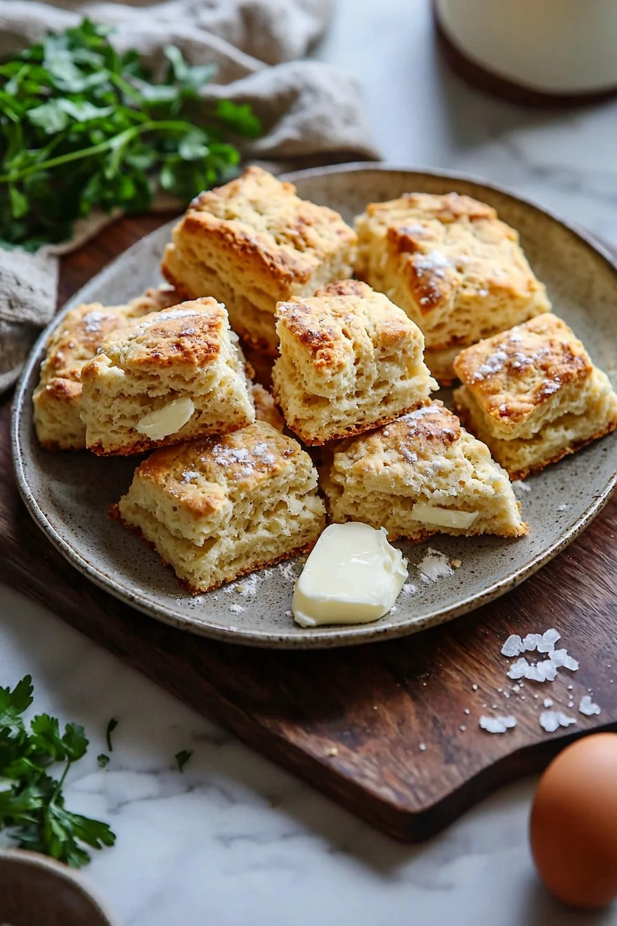 Leckere Buttermilch-Scones serviert auf einem Tisch mit Marmelade.