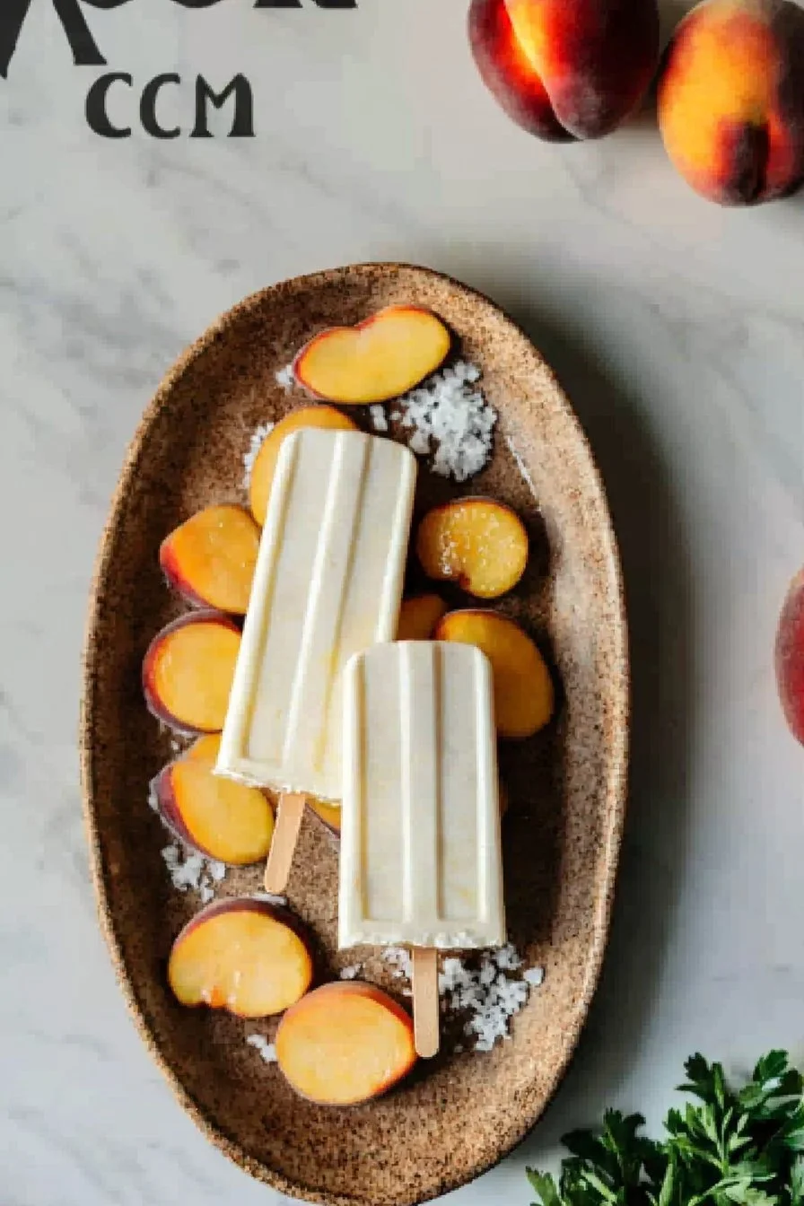 Cremige Pfirsich-Popsicles