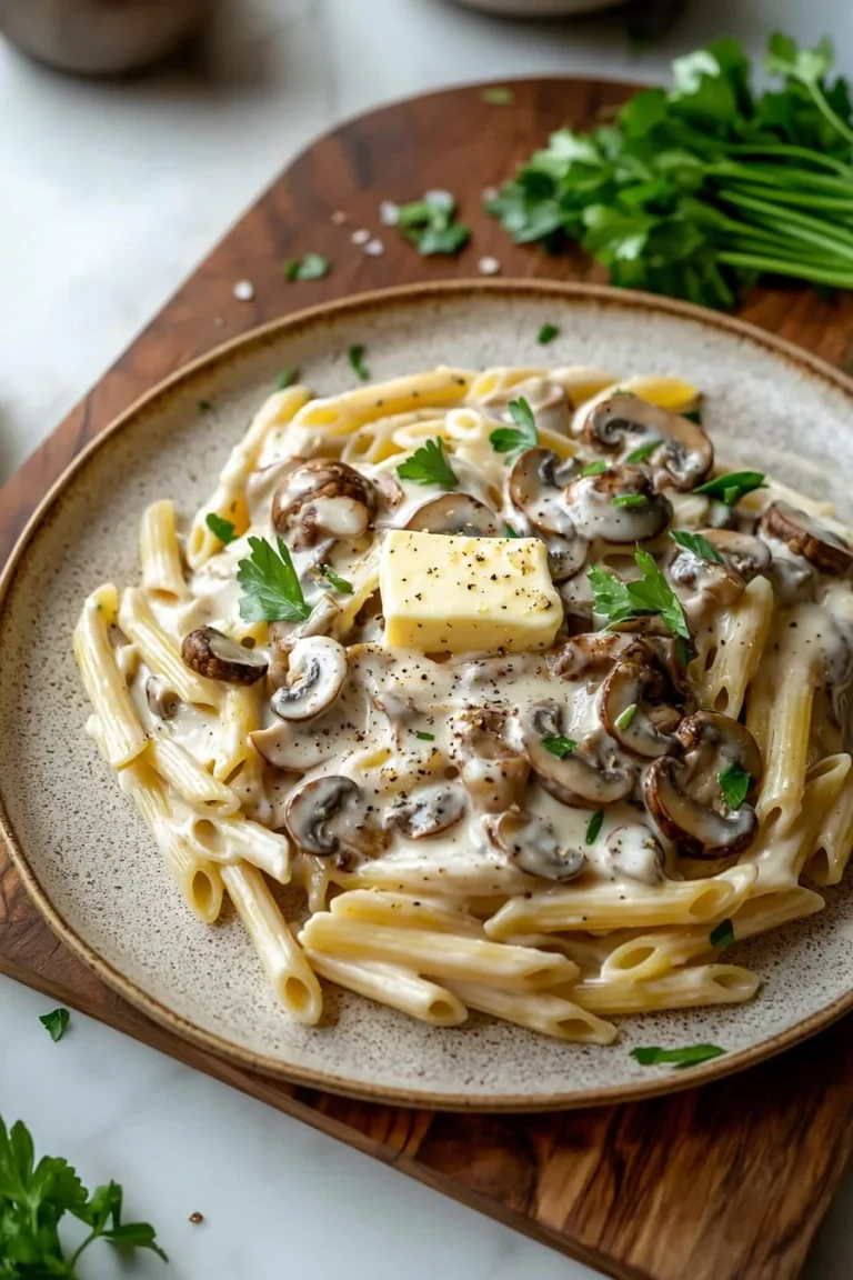 Cremige Pilz-Gruyère-Pasta mit frischen Zutaten und einer herzhaften Sauce