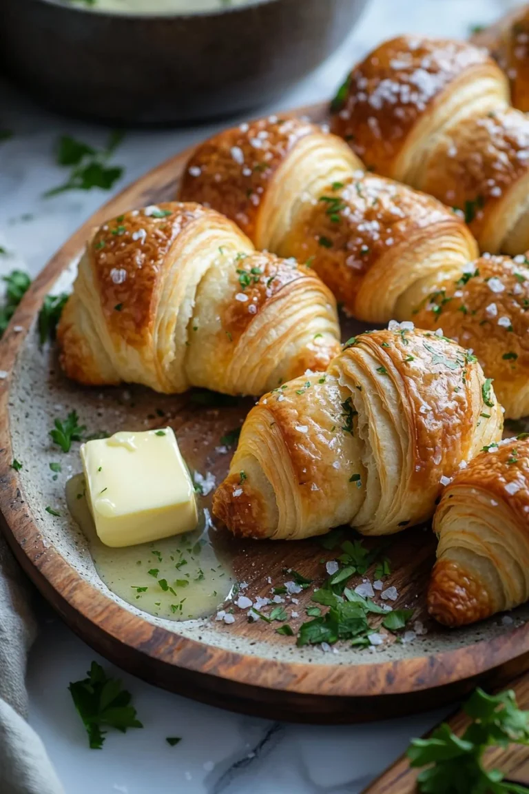 Goldbraune Croissant-Rollen frisch aus dem Ofen