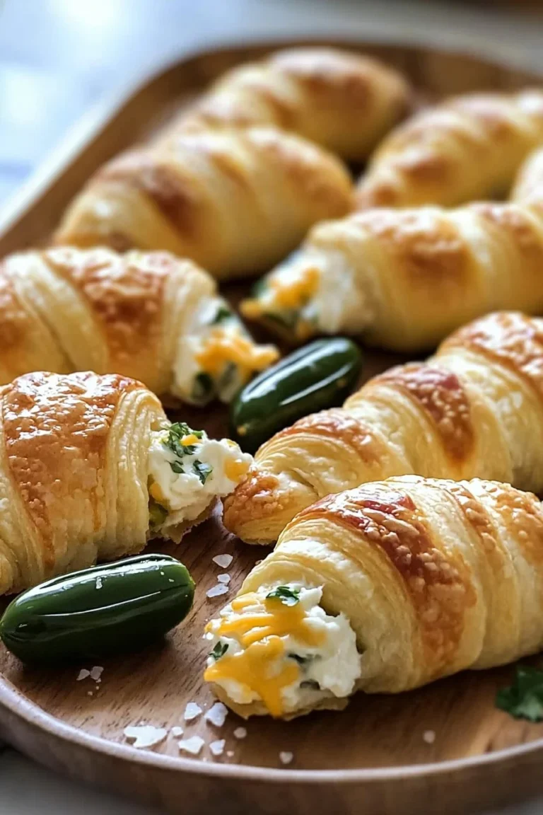 Leckere Jalapeno-Popper-Crescents frisch gebacken auf einem Teller