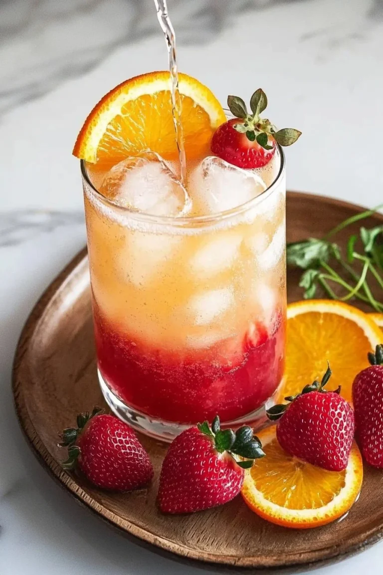 Erdbeer Sonnenaufgang Mocktail – ein erfrischendes, farbenfrohes Getränk