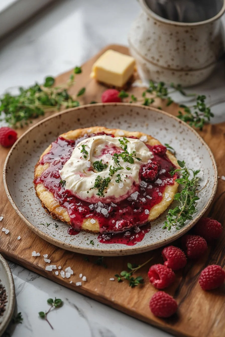 Leckerer gebratener Himbeer-Käsekuchen mit Frucht und Käse