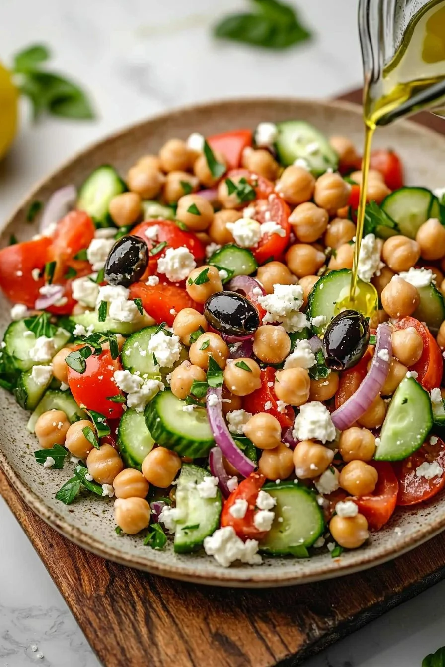 Griechischer Kichererbsensalat