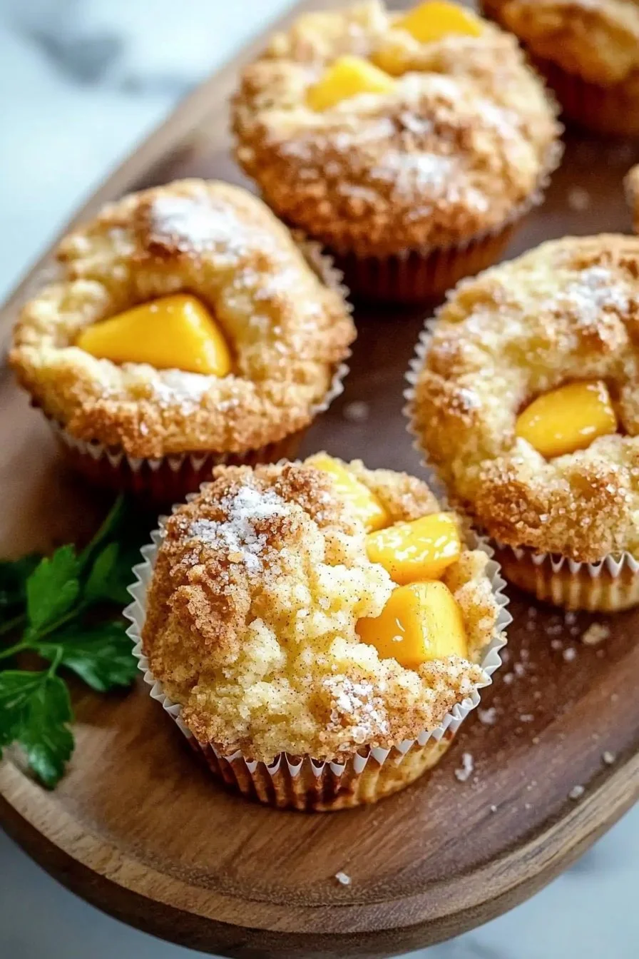 Hausgemachte Pfirsich-Cobbler-Muffins