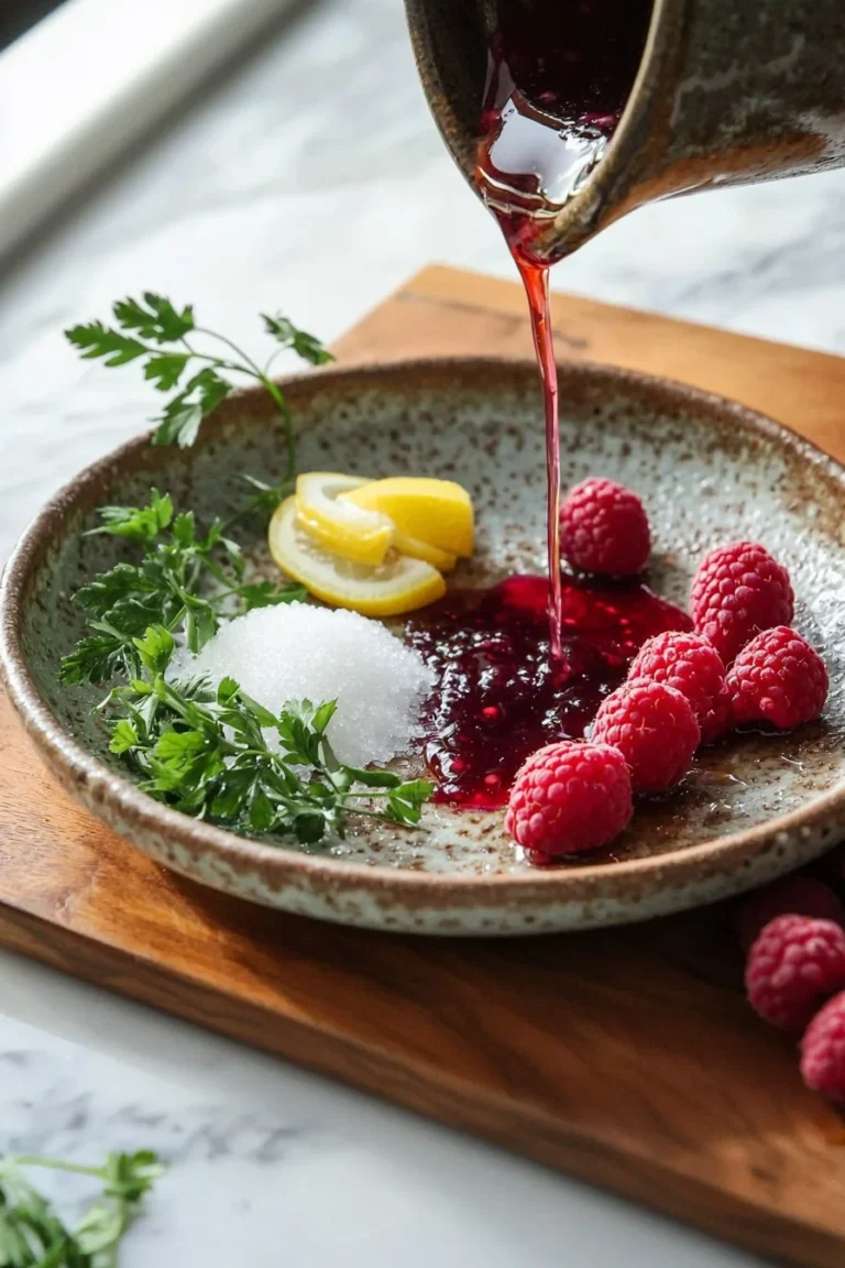 Hausgemachter Himbeersirup aus frischen Himbeeren