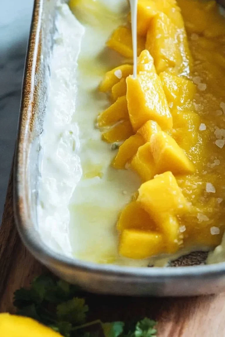 Hausgemachtes Mango-Fruchtjoghurt in einer Schüssel, frisch und cremig serviert