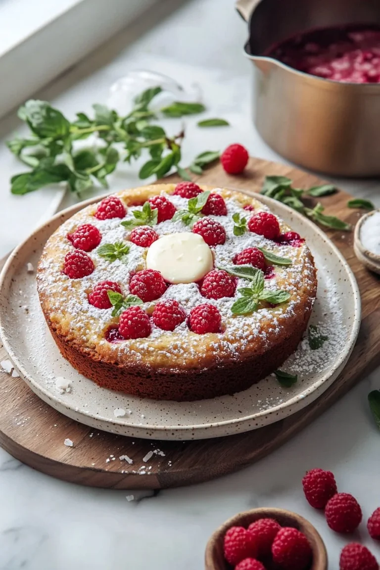 Himbeer-Kaffeekuchen mit frischen Himbeeren und leckerem Kaffeegeschmack